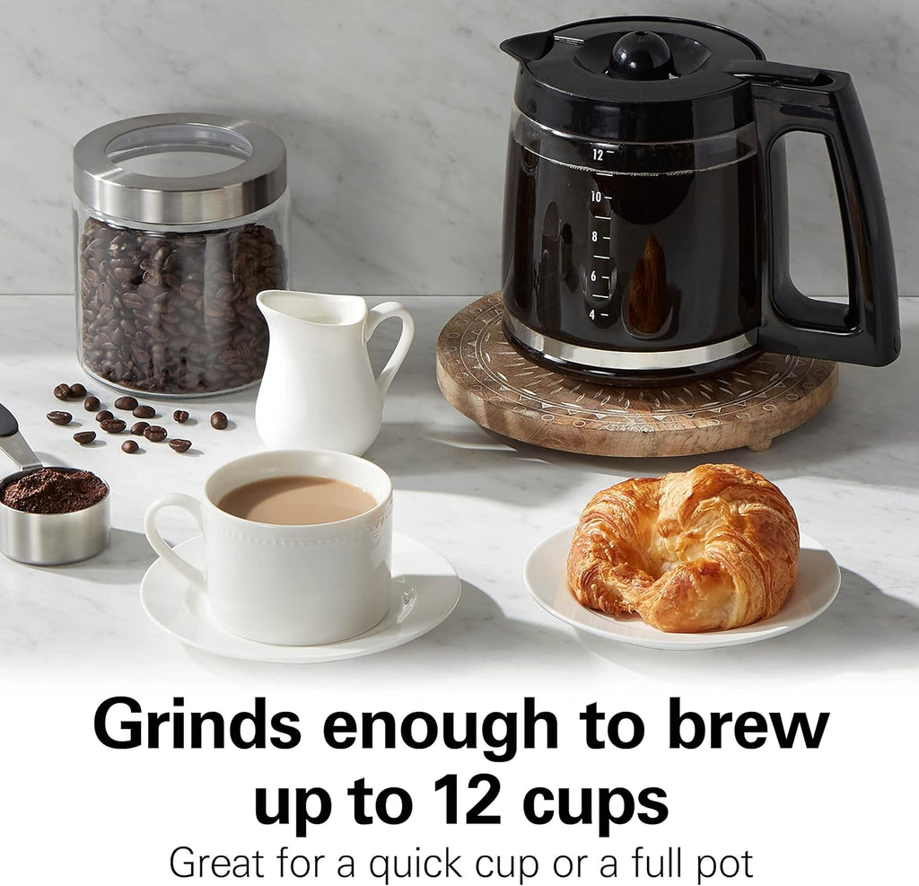 Hamilton Beach The Scoop Single Serve Coffee Maker & Fast Grounds Brewer & Fresh Grind Electric Coffee Grinder for Beans, Spices and More