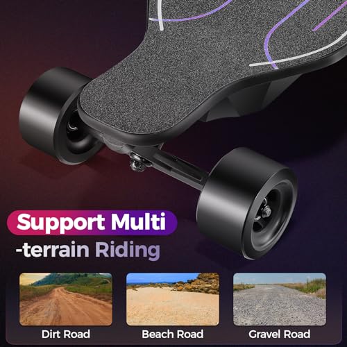 Caroma 38" Electric Skateboard with Remote, 1200W Brushless Motor, 28 Miles Range & 28Mph Top Speed, Max Load 300lbs, 9 Layer Maple Wood, Safety Luminous Sandpaper, Electric Longboard for Adults Teens