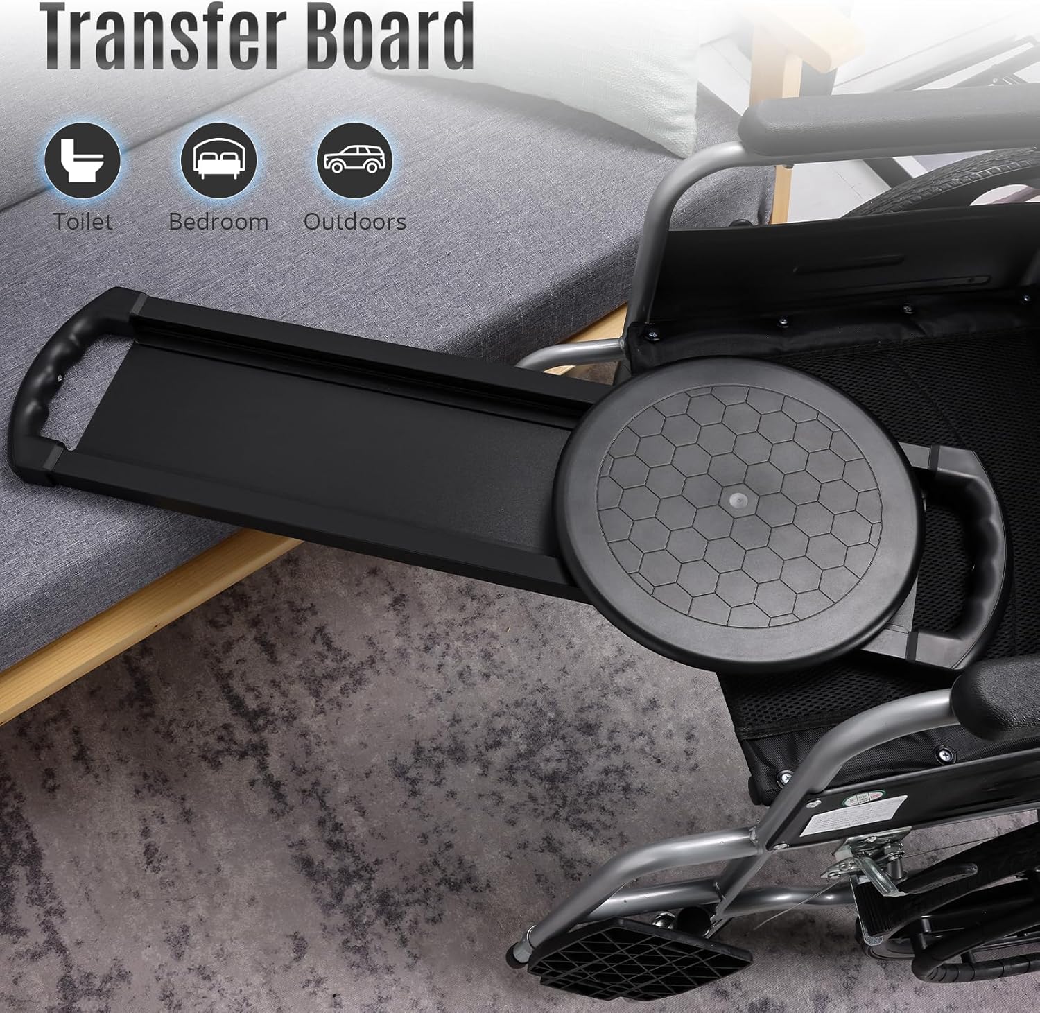 Transfer Board 35"*12"- Patient Slide Assist Device, Slide Board, Sliding Board to Wheelchair Transfer,Transfer Disc for Elderly, Easy Transfer from Wheelchair to Bed, Toilet, Tub, Car.