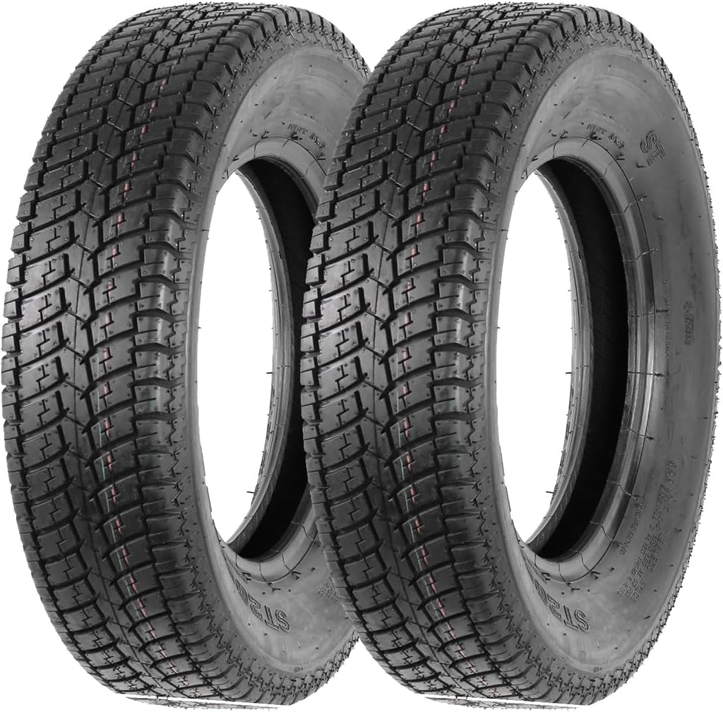 Trailer Tires ST175/80D13, 6PR Load Range C, 13in Fuel-Saving Design, 175 80 13, Set of 2
