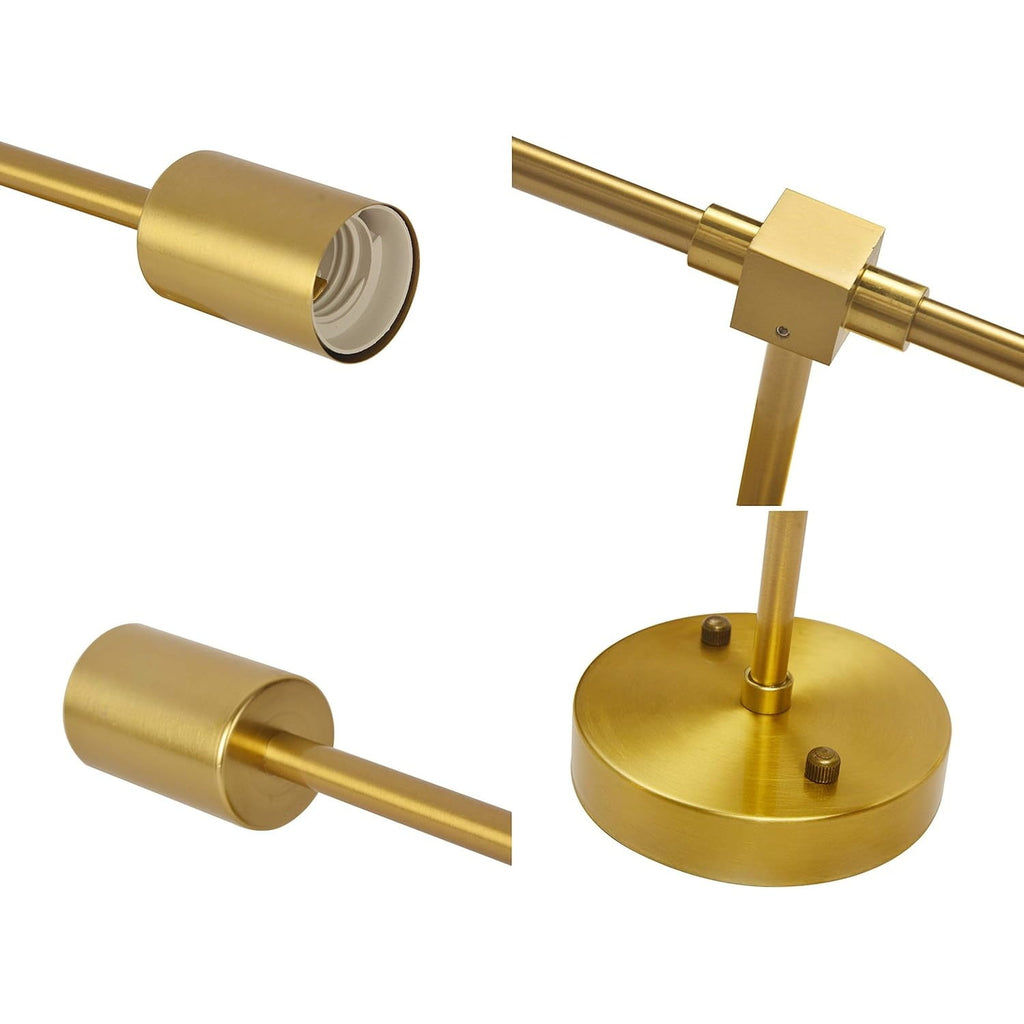 Brushed Brass Wall Sconce 2 Lights Bathroom Vanity Modern Industrial Wall Lamp Wall Mount Lighting Fixture（Gold Color）