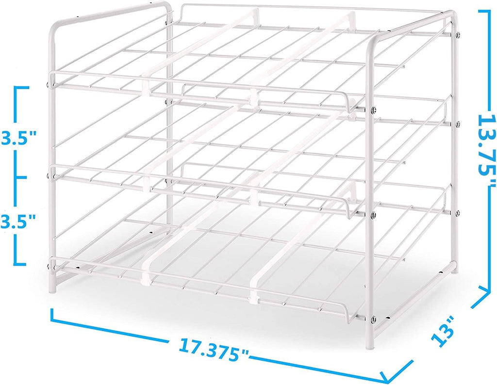 Simple Trending Can Rack Organizer, Stackable Can Storage Dispenser Holds up to 36 Cans for Kitchen Cabinet or Pantry, White