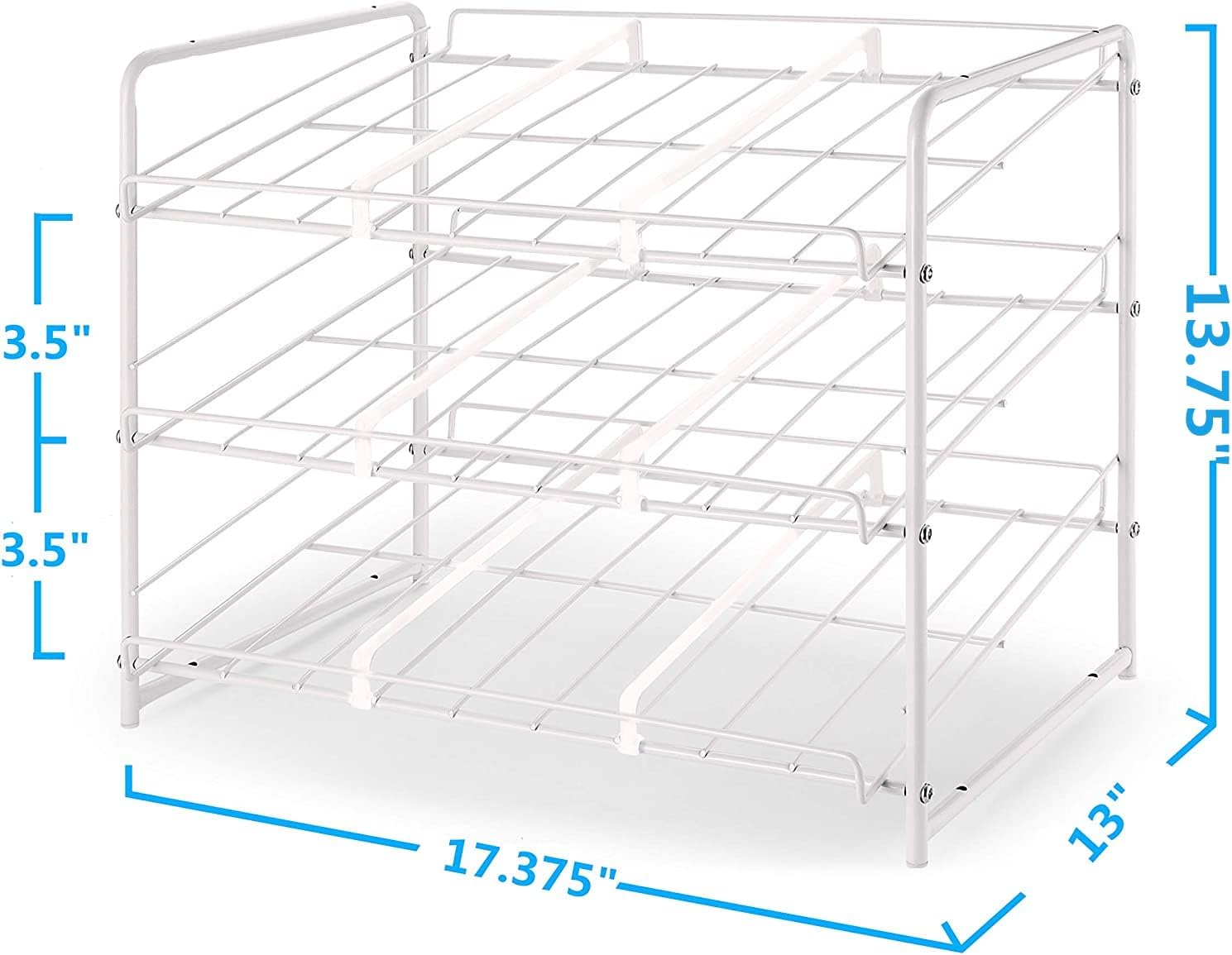 Simple Trending Can Rack Organizer, Stackable Can Storage Dispenser Holds up to 36 Cans for Kitchen Cabinet or Pantry, White