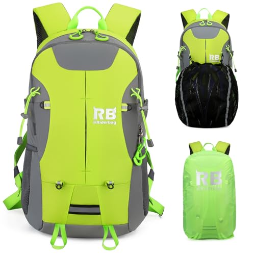 Reflective Motorcycle Backpack. Lightweight 35L sport Backpack for motorcycle, bike or scooter riders, a perfect commuter essential (black backpack)