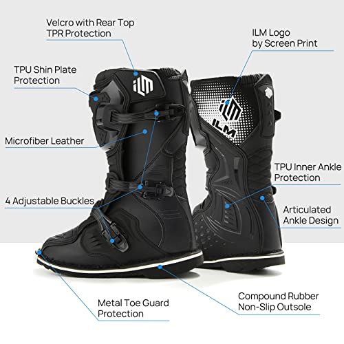 ILM Motorcycle Boots for Men Waterproof ATV Motorcross Dirt Blike Riding Biker Boots Model-MX3