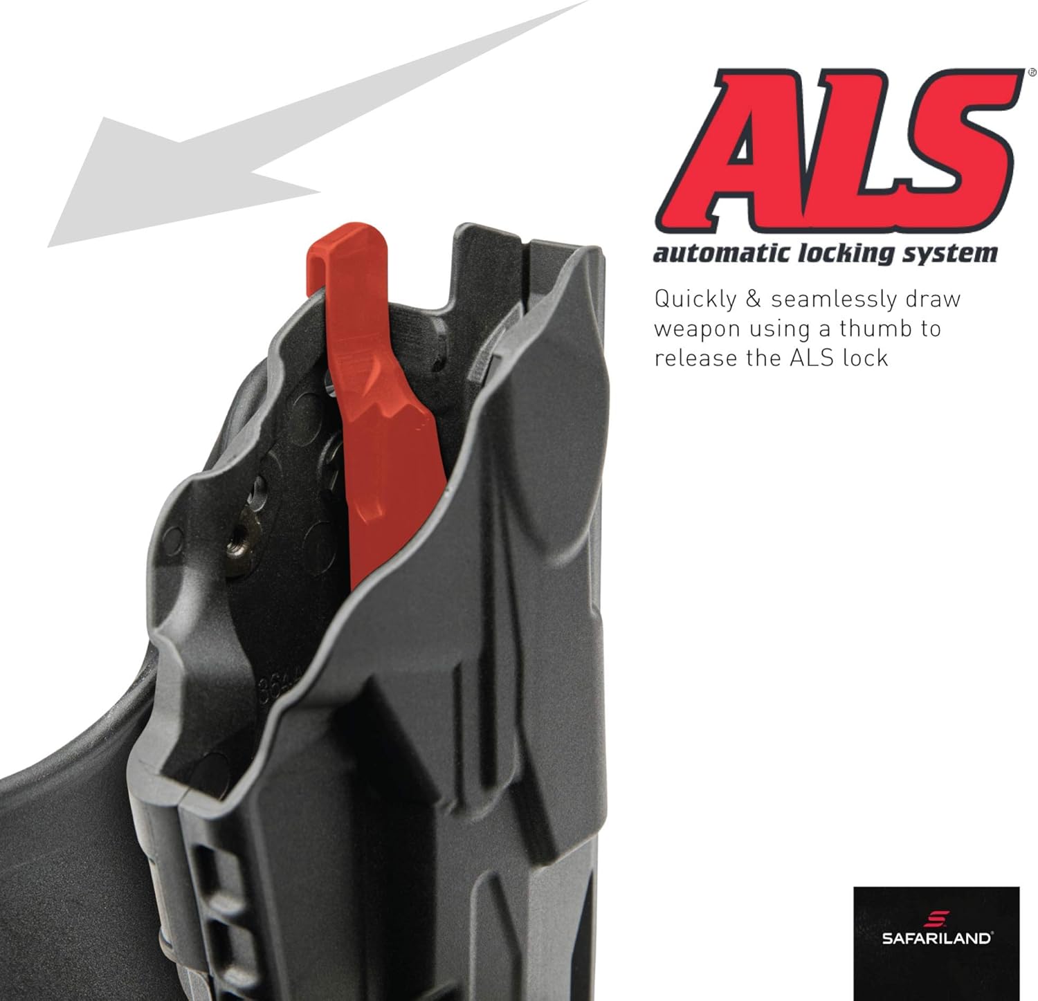 Safariland 6360 ALS/SLS Mid-Ride, Level 3 Retention Duty Holster, Sig Sauer P220, P226, Mid-Ride, Plain Black, Right Hand