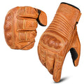 aaasportx Motorcycle Gloves Leather with Touchscreen Function - Protectors Motorcycle Gloves for Men and Women for All Weather - Full Finger Leather Gloves with Non-Slip Pads