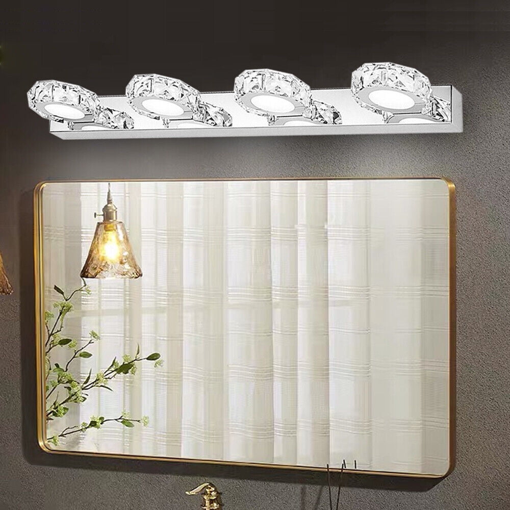 Modern LED Crystal Mirror Light Front Wall Lamp Bathroom Vanity Light Fixture for Bathroom, Mirror-front