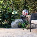 Alpine Corporation 10" Diameter Indoor/Outdoor Glass Mosaic Gazing Globe Yard Decoration, Patriotic Design