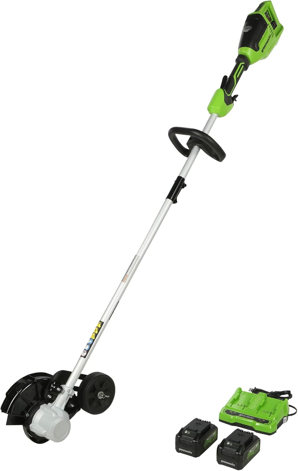 Greenworks 48V (2 x 24V) 8" Brushless Cordless Edger, (2) 4.0Ah Batteries and Dual Port Rapid Charger Included