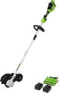 Greenworks 48V (2 x 24V) 8" Brushless Cordless Edger, (2) 4.0Ah Batteries and Dual Port Rapid Charger Included