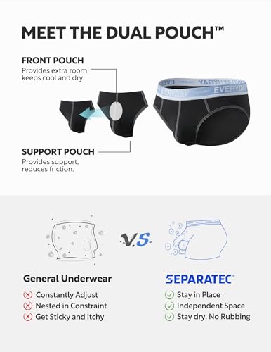 Separatec Men's Underwear 7 Pack Colorful Highly Stretchy Cotton Separate Pouch Briefs