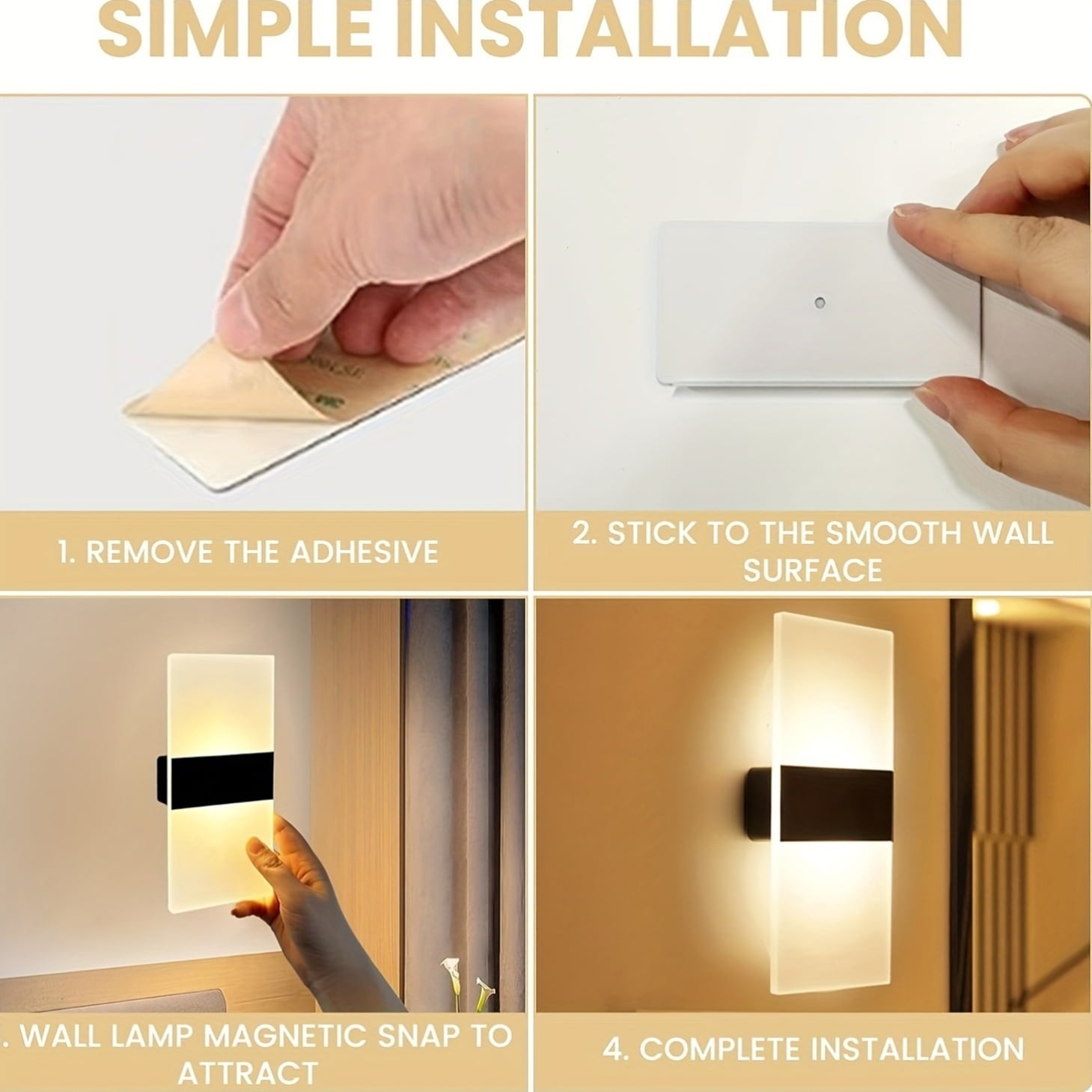Battery Operated Wall Sconce, Wall Lights For Bedroom Living Room Hallway Decor, Rechargeable Motion Sensor Light Indoor, Magnetic Closet Lights, Wireless Under Counter Lights For Kitchen
