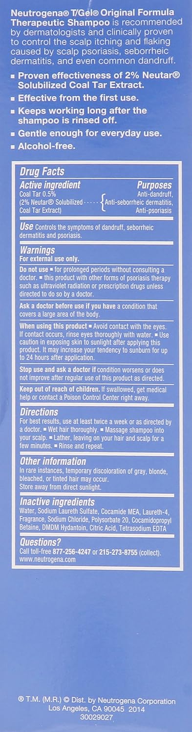 Neutrogena T/Gel therapeutic Shampoo, Original Formula, 8.5 Fluid Ounce (Pack of 6)