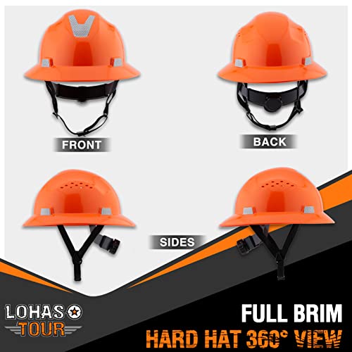 Full Brim Hard Hat Safety Helmet Vented ANSI Z89.1 Approved OSHA Hard Hats Construction Men Women Adult