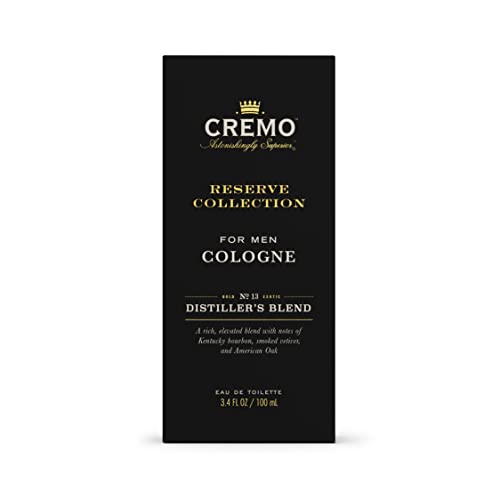Cremo Distiller's Blend (Reserve Collection) Cologne Spray, A Combination of Kentucky Bourbon, Smoked Vetiver and American Oak, 3.4 Fl Oz
