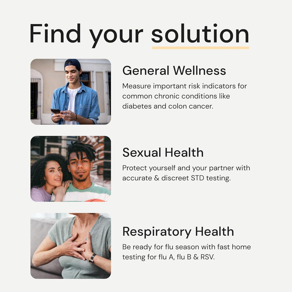 At-Home STD Test for Chlamydia, Gonorrhea, and Trichomoniasis - Tests for 3 Most Common STDs - STD Testing Kit - Free Follow Up Care & Fast Lab Results
