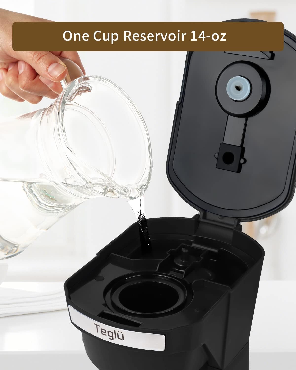 2 in 1 Single Serve Coffee Maker for K Cup Pods & Ground Coffee, Mini Coffee Machine with 6 to 14 oz Brew Sizes, Single Cup Coffee Brewer with One-Press Fast Brewing, Reusable Filters, Black