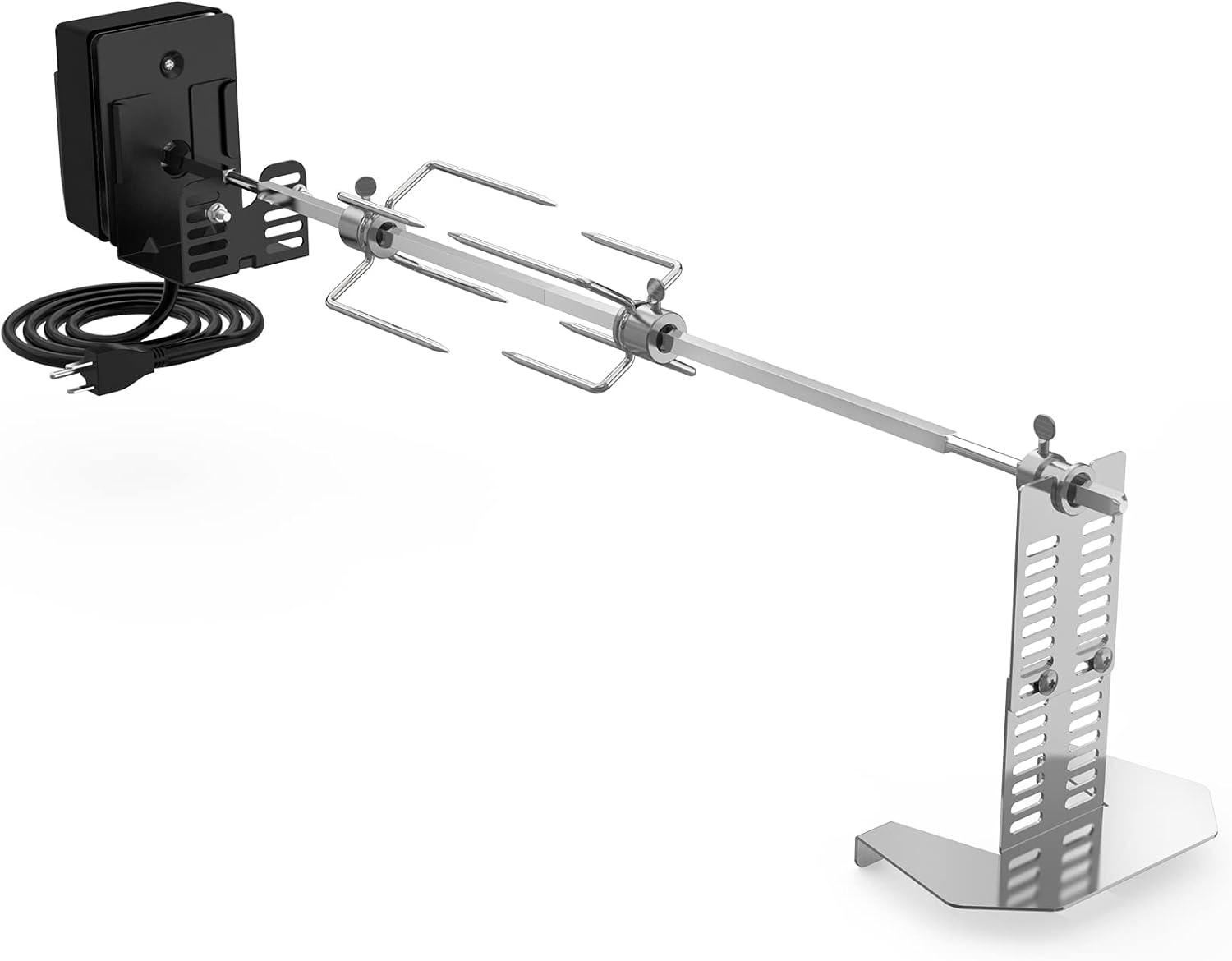only fire Universal BBQ Grill Rotisserie Kit for Most Gas Grills, Include 110V 4W Electric Motor, 4-Prong Meat Forks and 28" Square Spit Rod