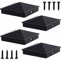 Azdele 6x6 Aluminum Pyramid Post Caps Cover for 6x6 Nominal Wood Post(Actual 5.5" x 5.5" Wood Post), with Matte Finish Powder Coated Surface, for Fences Wood Post of Decks or Corridors(Black, 4Pack)