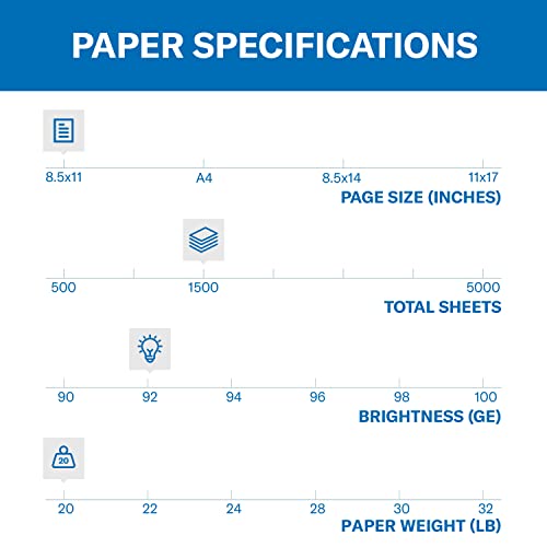Hammermill Printer Paper, Tidal 20 lb Copy Paper, 8.5 x 11-1 Ream (500 Sheets) - 92 Bright, Made in the USA