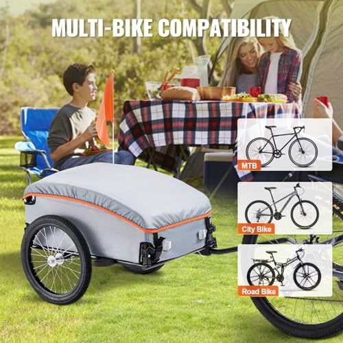 VEVOR Bike Cargo Trailer, 88/100/160 lbs Load Capacity, Heavy-Duty Bicycle Wagon Cart, Foldable Compact Storage with Universal Hitch
