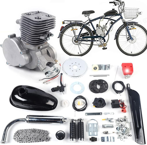 Bicycle Motor Kit,100cc 2 Stroke Motorized Bicycle Engine Kit, Motorized Bicycle Engine Kit with Air-Cooling, Bike Motor Kit Fit for 26"-28" Bikes