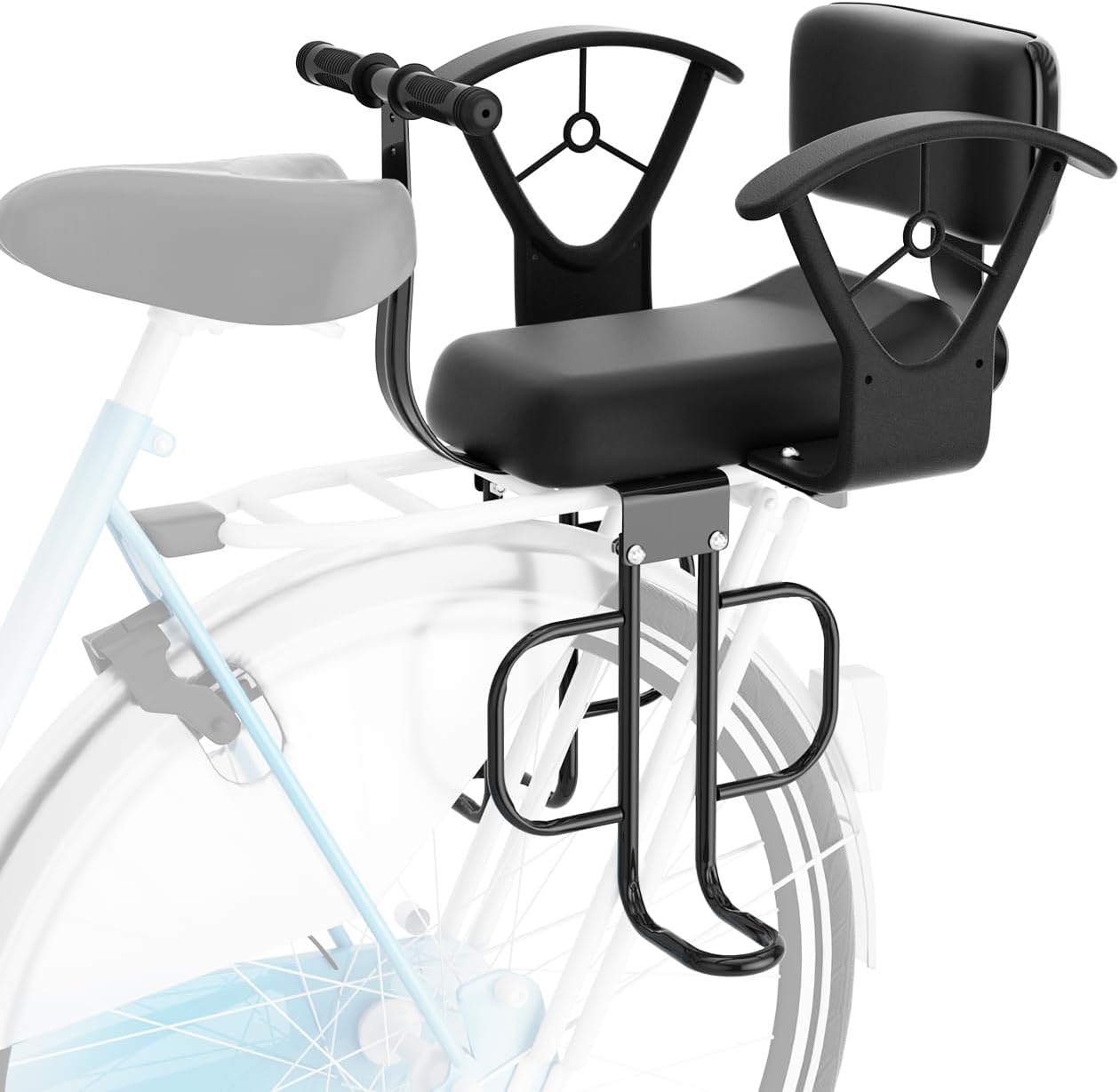 Rear Child Bike Seat,Rear Mounted Child Bike Seats,Back Mount Child Seat with Back Rest Armrest Foot Pedals,Width Adjustable Bicycle Rear Seat,Fits All Bicycle Rear Frames