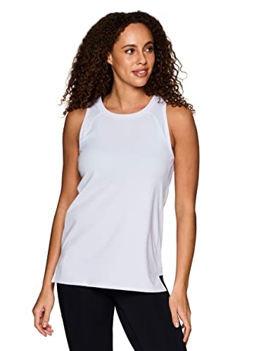 RBX Women's Gym Tank Top Tunic Length Yoga Tank, Relaxed Fit Super Soft Ribbed Side Sleeveless Workout Top