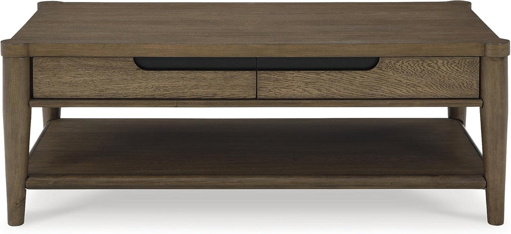 Signature Design by Ashley Roanhowe Coffee Table, 50" W x 26" D x 19" H, Dark Brown