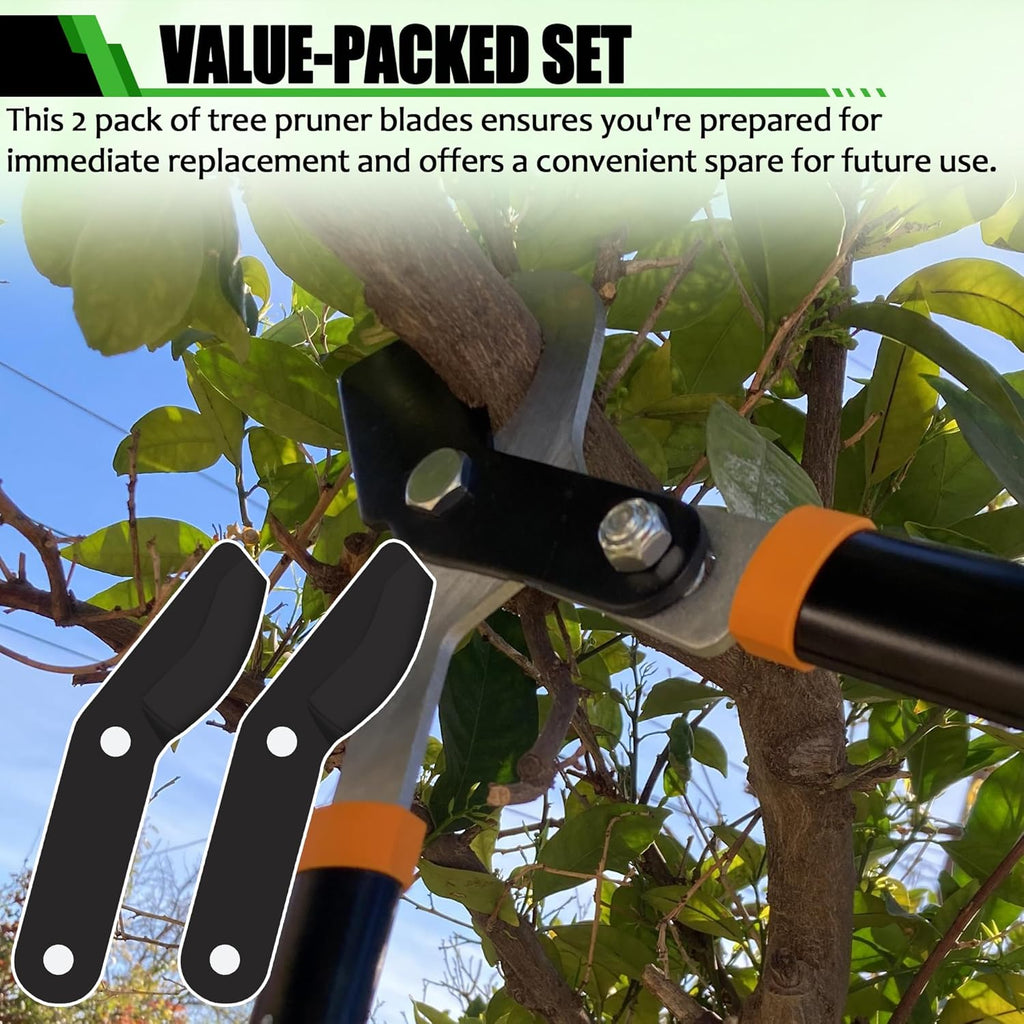 (2-Pack) Steel Replacement Blade for Fiskars Loppers - Compatible with PowerGear Bypass Lopper25" & 31" and 27" PowerGear 2 Bypass Loppers - Loppers Large Blade for Fiskars Garden Tools - Black