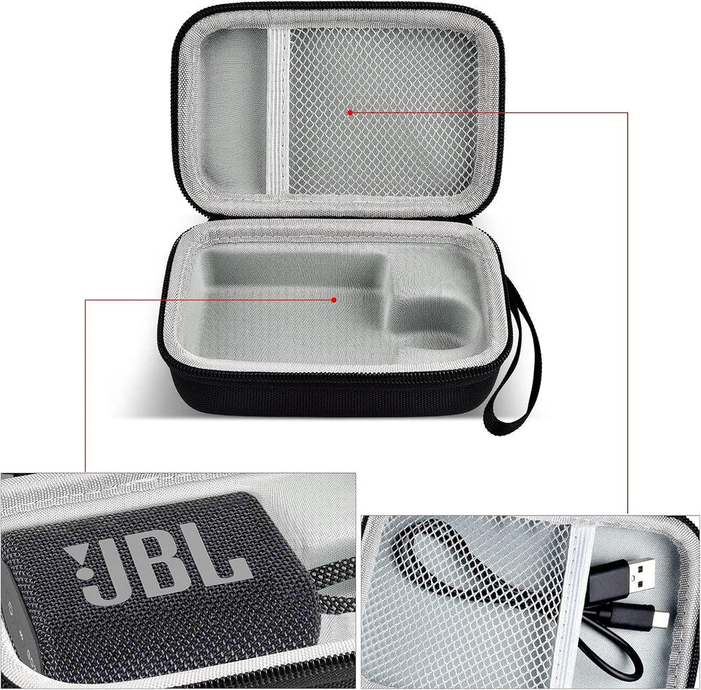 JBL Go 3 Portable Waterproof Wireless Bluetooth Speaker Bundle with Premium Carry Case (Black)