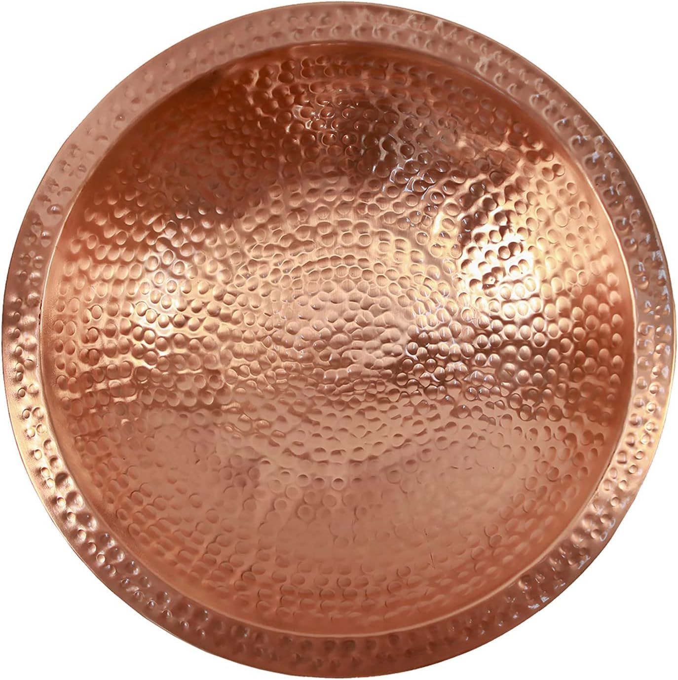 Achla Designs 201-7017 Hammered Solid Short Stand Birdbath, Satin Copper