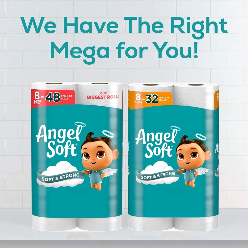ANGEL SOFT® BATH TISSUE, 12 SUPER MEGA ROLLS