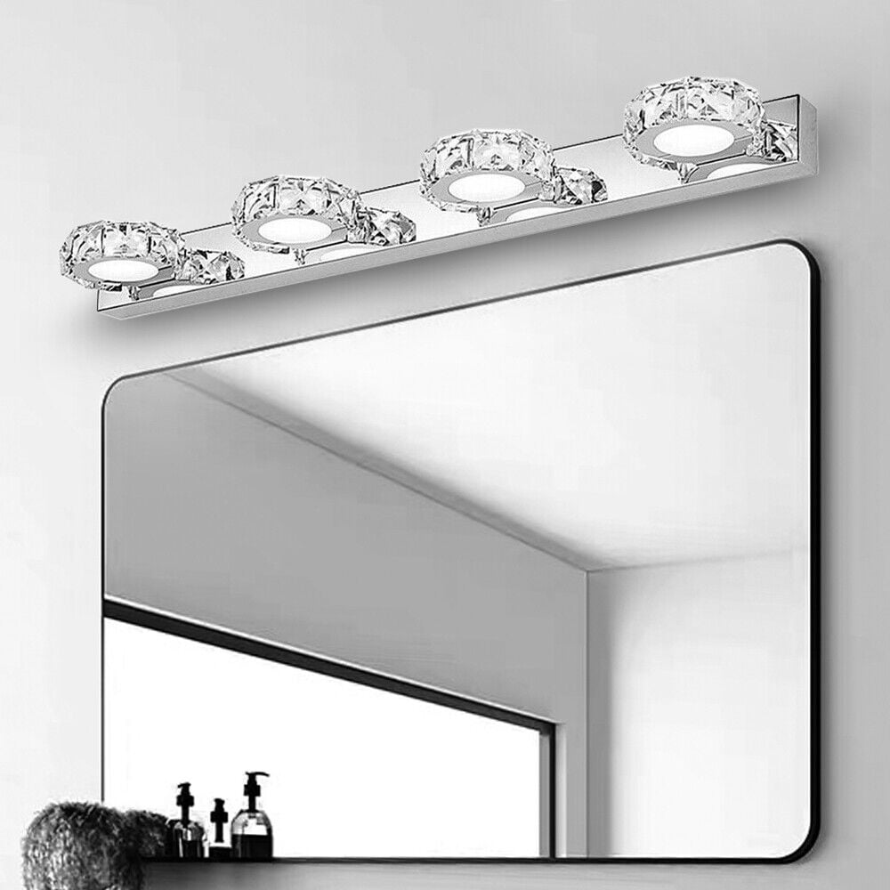 Modern LED Crystal Mirror Light Front Wall Lamp Bathroom Vanity Light Fixture for Bathroom, Mirror-front