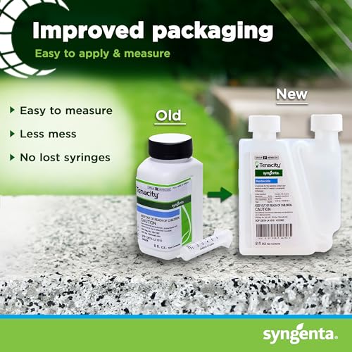Syngenta Tenacity Herbicide - Pre-Emergent and Post-Emergent Weed Control, 8-oz. Liquid Weed Killer for Lawns and Turf Grasses, Active Ingredient Mesotrione Herbicide