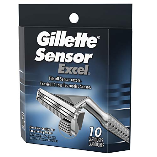 Gillette Sensor Excel Men's Razor Blade Refills, 10 Count