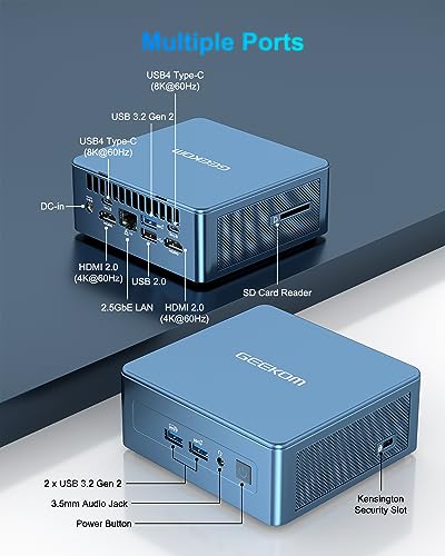 GEEKOM Mini PC Mini IT13, 13th Intel Core i7-13620H (10C/16T, up to 4.9GHz), 32GB DDR4 RAM/1TB PCIe Gen4 SSD Mini Desktop NUC13, USB4.0/8K UHD/WiFi 6E/BT5.2, Home&Office Mini Desktop Computers
