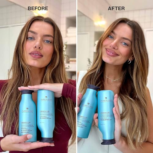 Pureology Strength Cure Shampoo | For Damaged, Color-Treated Hair | Fortifies & Strengthens Hair | Sulfate-Free | Vegan