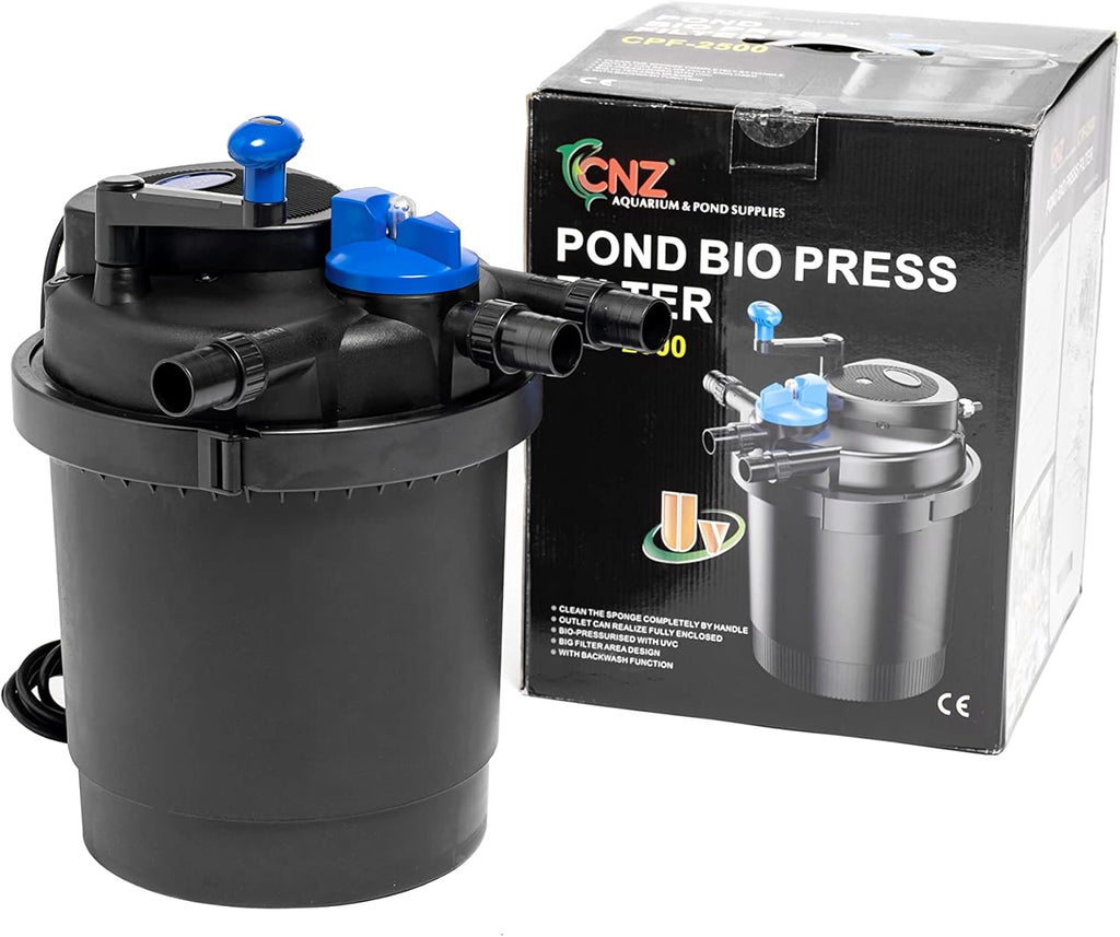 CNZ CPF-2500 Bio Pressure Pond Filter with 13w Clarifier with 1200 GPH Pump, Up to 1600 Gallon