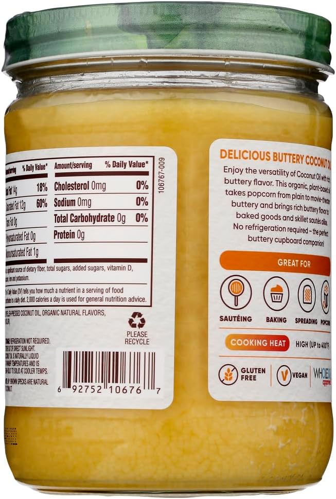 Nutiva, Organic Coconut Oil, Buttery Flavor, 14 fl oz Pack of 2