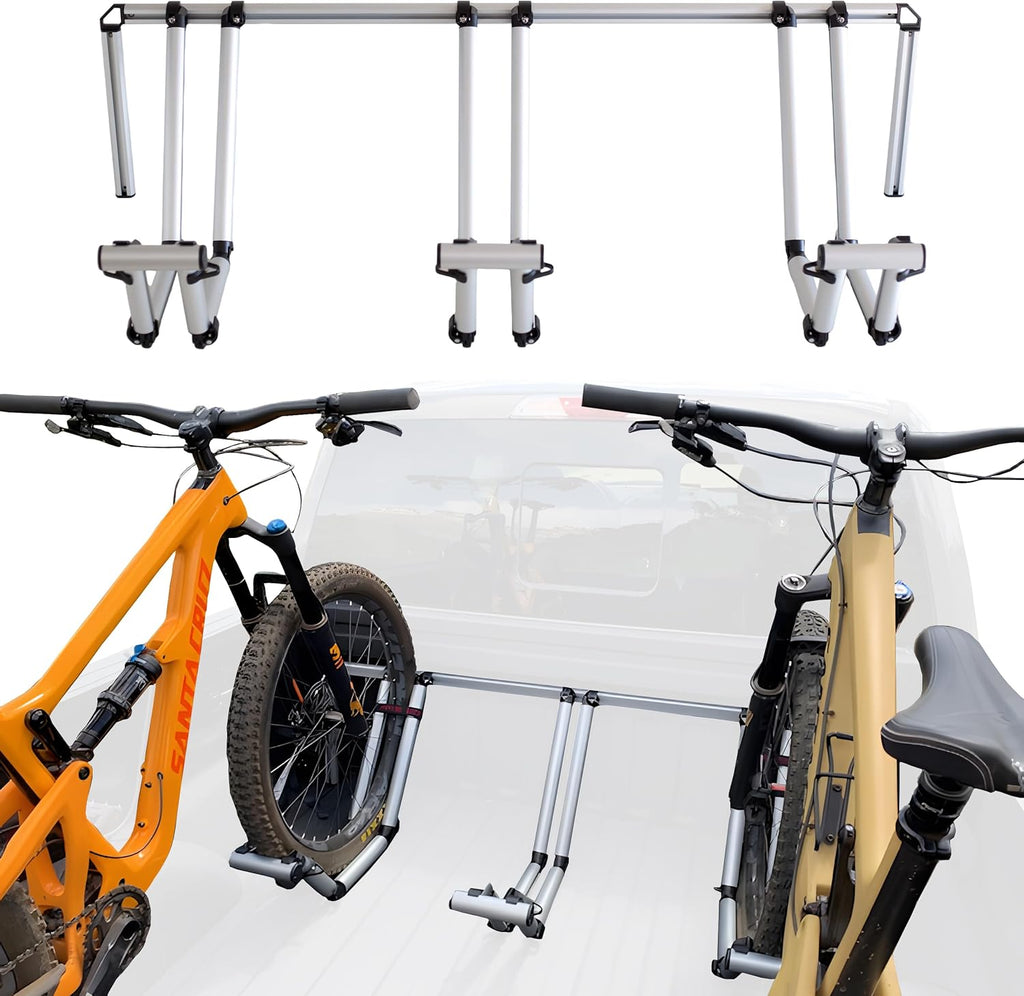 3 Bike Rack for Truck Bed | Ideal Fit for Compact Truck Models | 3 Standard Tire Bike Rack | Effortless Wheel Mount, Skip Front Tire Removal, Drill-Free Installation Ideas