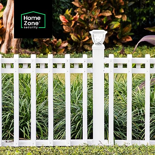 Home Zone Security Solar Post Cap Lights - Decorative Glass LED Outdoor Fits 3.5 x 3.5 in. Post Lights, Black (2-Pack)