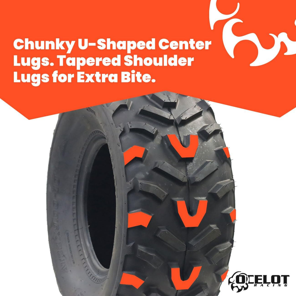 Ocelot P367 22x9-10 ATV UTV All-Terrain Tire with 6-ply Construction, OEM Style Tread, Wide Footprint for Mud and Soft Dirt, Designed for Durability and Extra Grip on Hardpack Solid Surfaces
