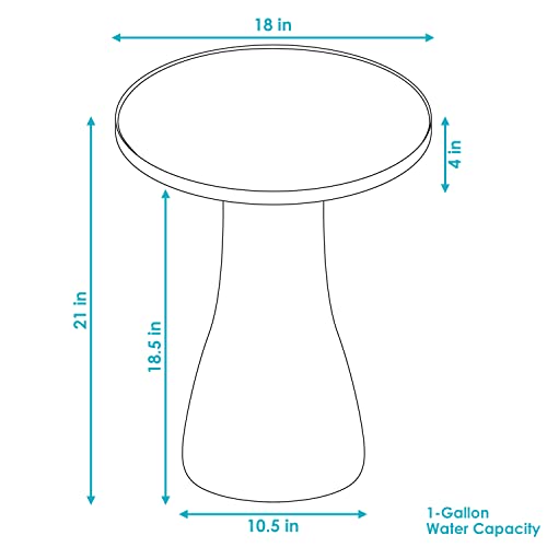 Sunnydaze 21-Inch H Ceramic Bird Bath for Outside - Hand-Painted Outdoor Bird Bath Bowl, UV/Frost-Resistant Finish - Galaxy Blue