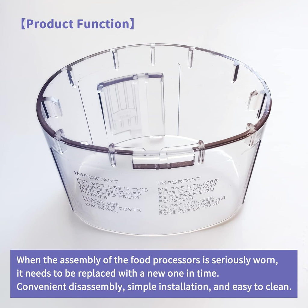 DLC-018BGTX (DLC-018BGTX-1) Large Pusher and Sleeve Assembly Fit for Food Processors, Compatible with Cuisinart Tritan Custom Food Processor DFP-14BCN, DLC-8S, DFP-14, DFP-11