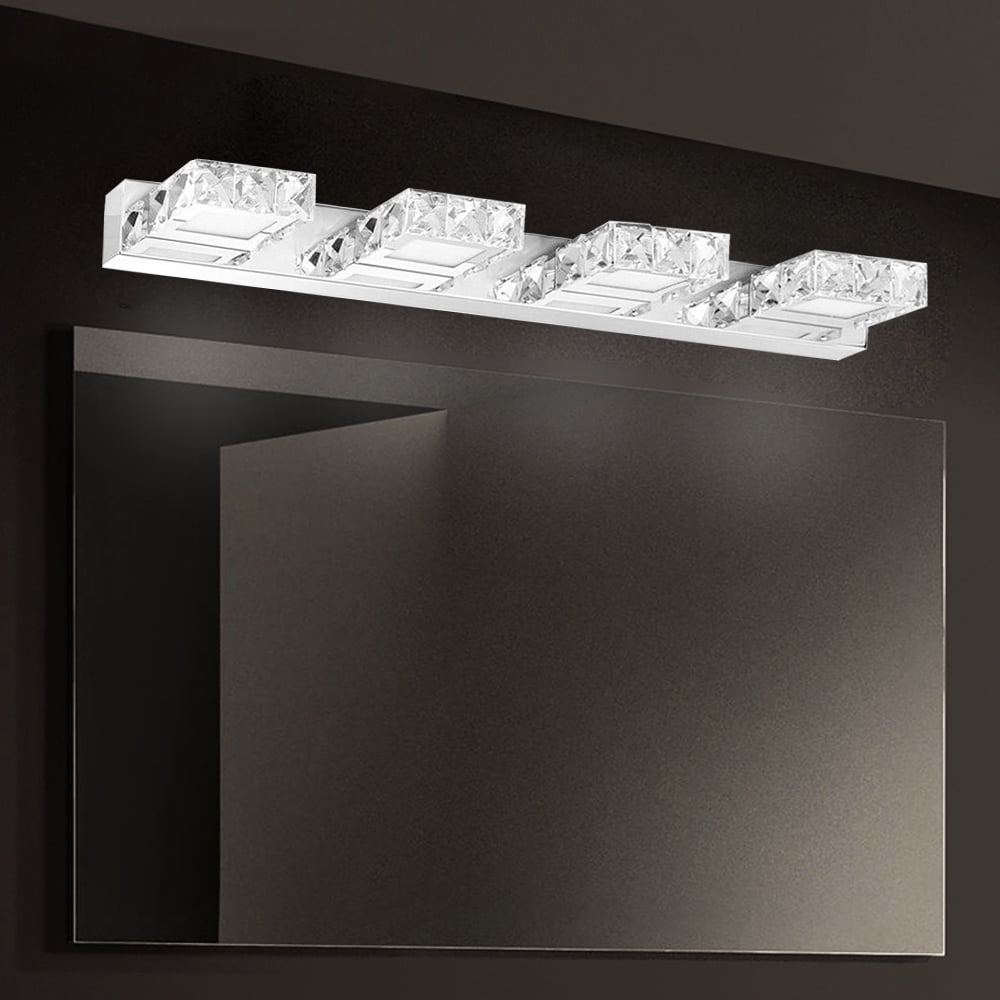 4-head LED Over Mirror Light Modern Waterproof Bathroom Over Mirror Light Wall-Mounted Long Over Mirror Light Vanity Crystal Front Mirror Toilet Wall Lamp Make-up Light