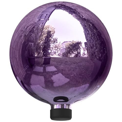 Alpine Corporation 10" Diameter Indoor/Outdoor Glass Gazing Globe Festive Yard Décor, Blue
