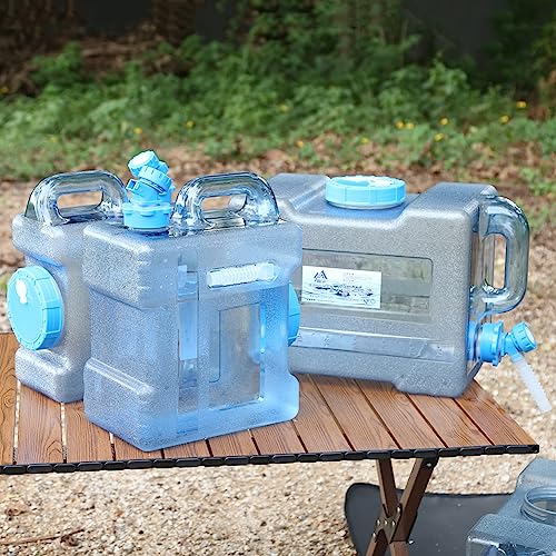 Transparent Water Container with Spigot - Portable Camping Water Tank BPA Free Water Jug - Emergency Water Storage for Camp Outdoor Hiking