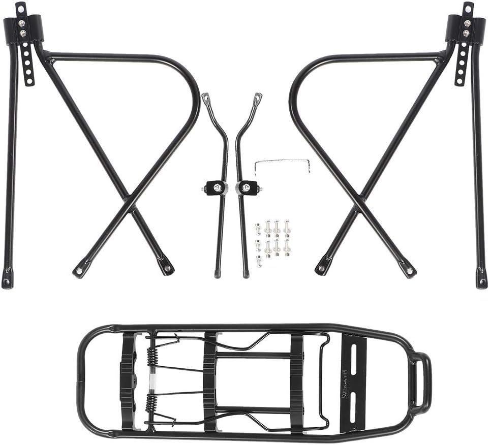 Bicycle Rear Seat Rack, Aluminum Alloy Durable Mountain Bike Cargo Rack, Bike Luggage Carrier Rack Cycling Accessory for Cycling Trip